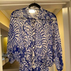 Tibi Beautiful Blue & White Blouse